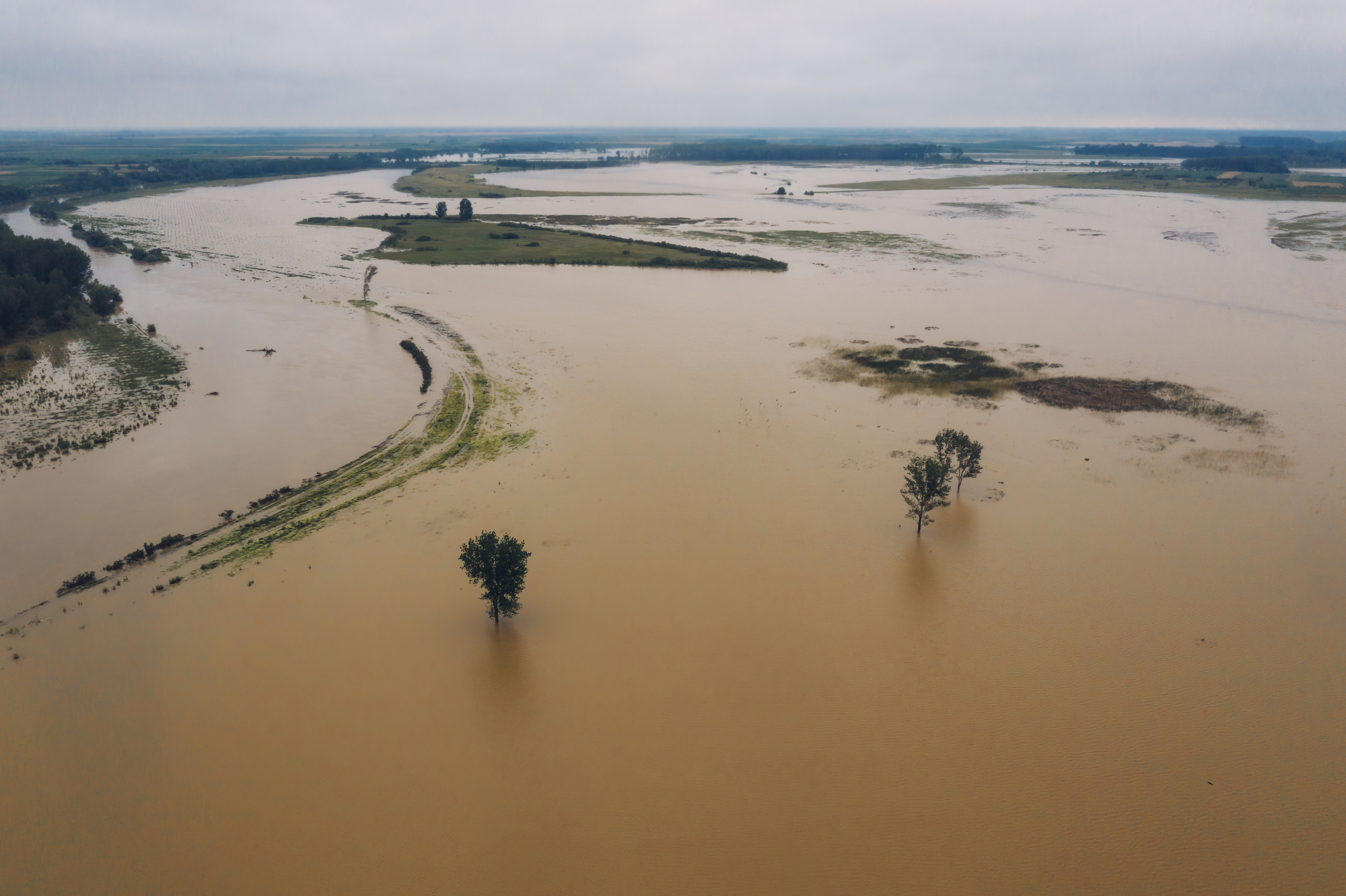 photograph of flooded countryside