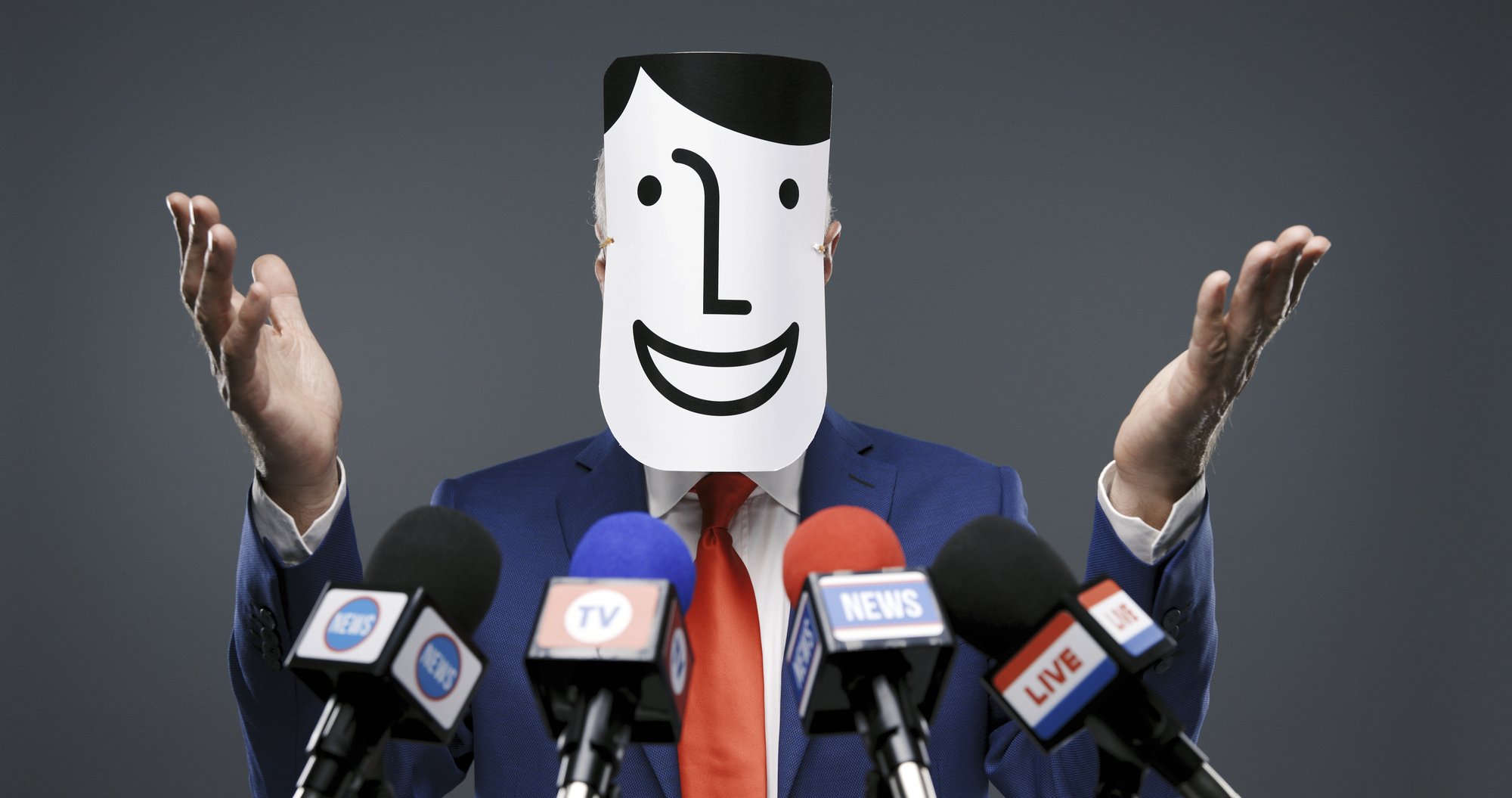 image of politician wearing mask