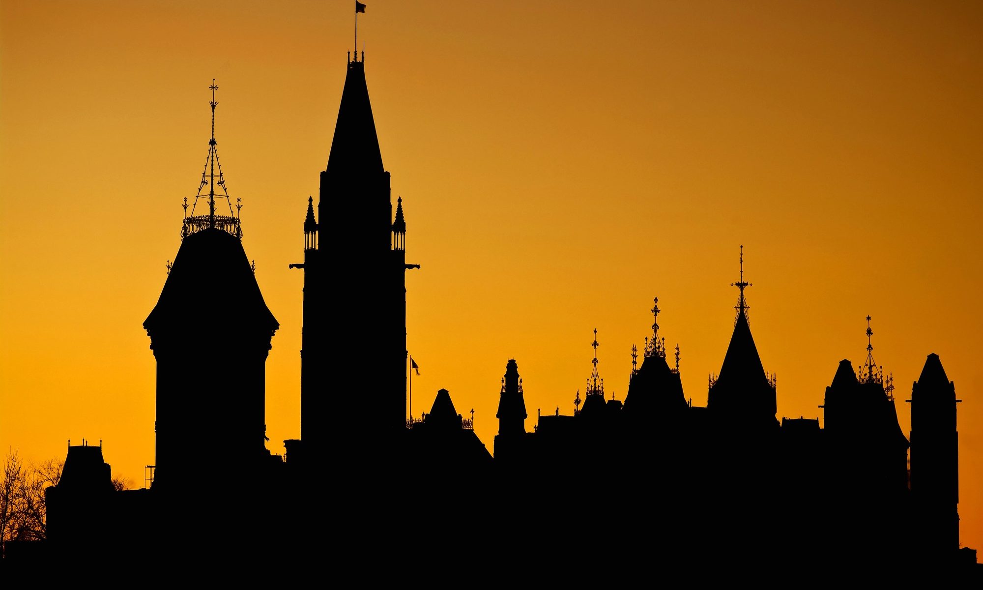 silhouette of Canadian parliament